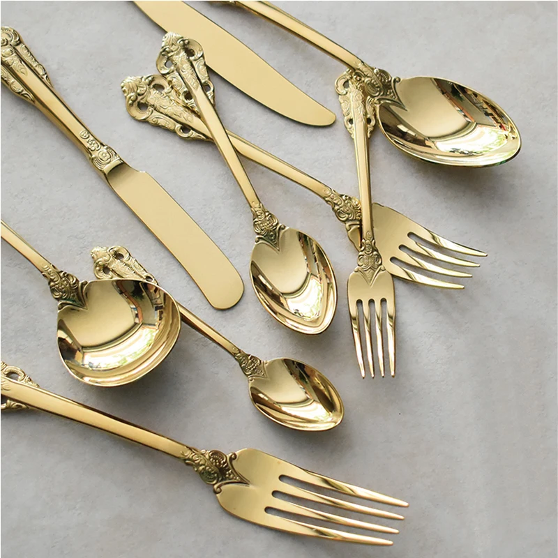 10pcs golden cutlery set  (9)