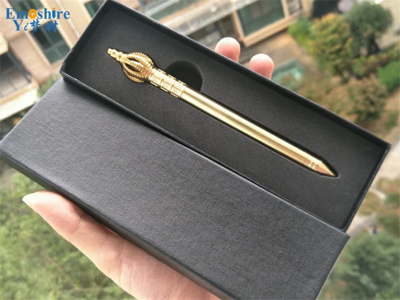Emoshire Tang Seng Meng magic pestle signature pen handmade King Kong sticks brass pen high-end gift metal signature pen (4)
