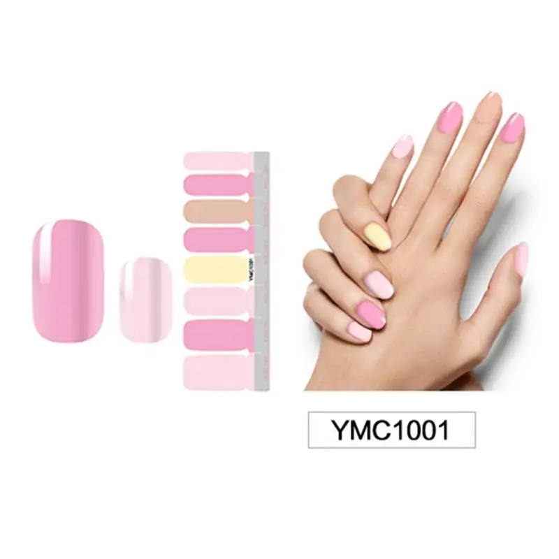 1 шт/16 стикер для ногтей оптом лак для ногтей стикер на полную длину экологический для беременных женщин простой в использовании цвет - Цвет: YMC1001