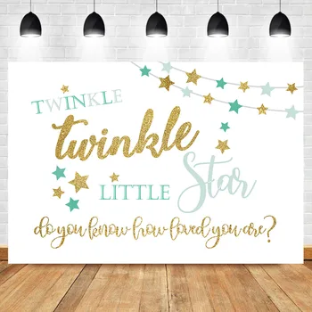 

Neoback Twinkle Twinkle Little Star Backdrop Newborn Baby Shower Photography background Baby Shower party Banner for Decor