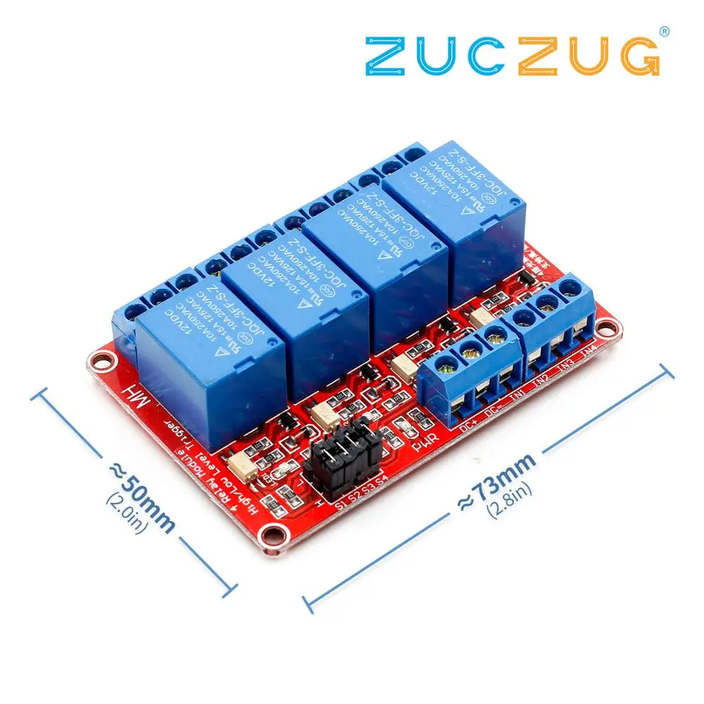 

4 Channel 4 Road relay module with optocoupler isolation Support high and low level trigger relay module 12V