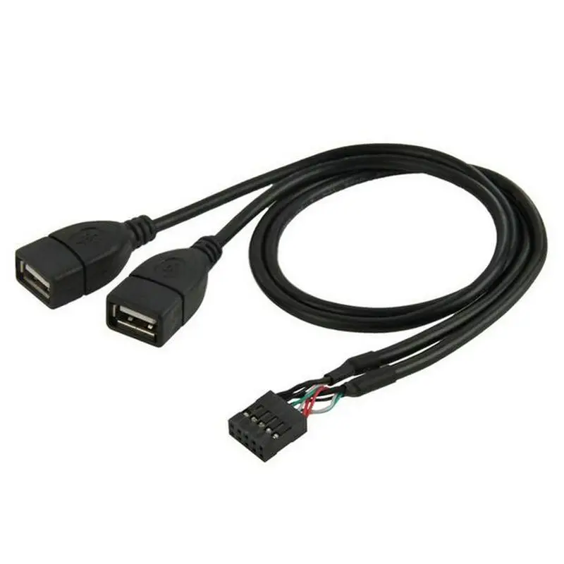 High quality 5pcs 10 Pin Motherboard Female Header to Dual USB 2.0 Adapter Cable cord 50cm | Компьютеры и офис