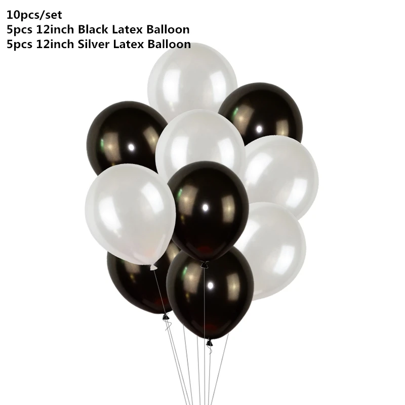Черное золото с днем рождения баннер шары гелий номер фольги воздушный шар для маленьких мальчиков детей взрослых 18 30 день рождения украшения - Цвет: 10pcs set3