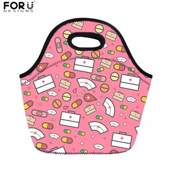 

FORUDESIGNS Lunch Bag Cute Nurse Print Thermal Lunchbox for Women Kids Girls Cooler Food Bag Fashion Meals Sacola Snack Bag 2018