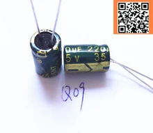 200pcs/lot Q09 Low ESR/Impedance high frequency 35v 220UF aluminum electrolytic capacitor size 8*12 220UF35V