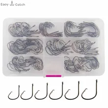 150pcs 7381 High Carbon Steel Fishing Hooks Sea Fishing Sport Circle Bait Fishhooks Set With Box Size 1# 1/0 2/0 3/0 4/0 5/0