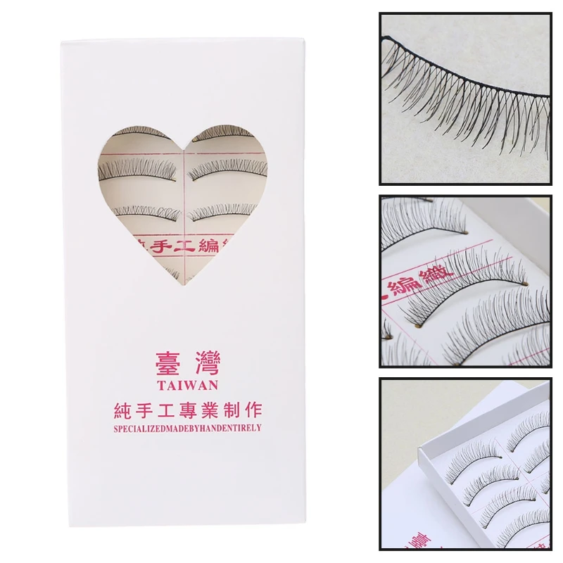 

10 Pairs Makeup Soft Natural Cross Handmade Eye Lashes Extension False Eyelashes Tools