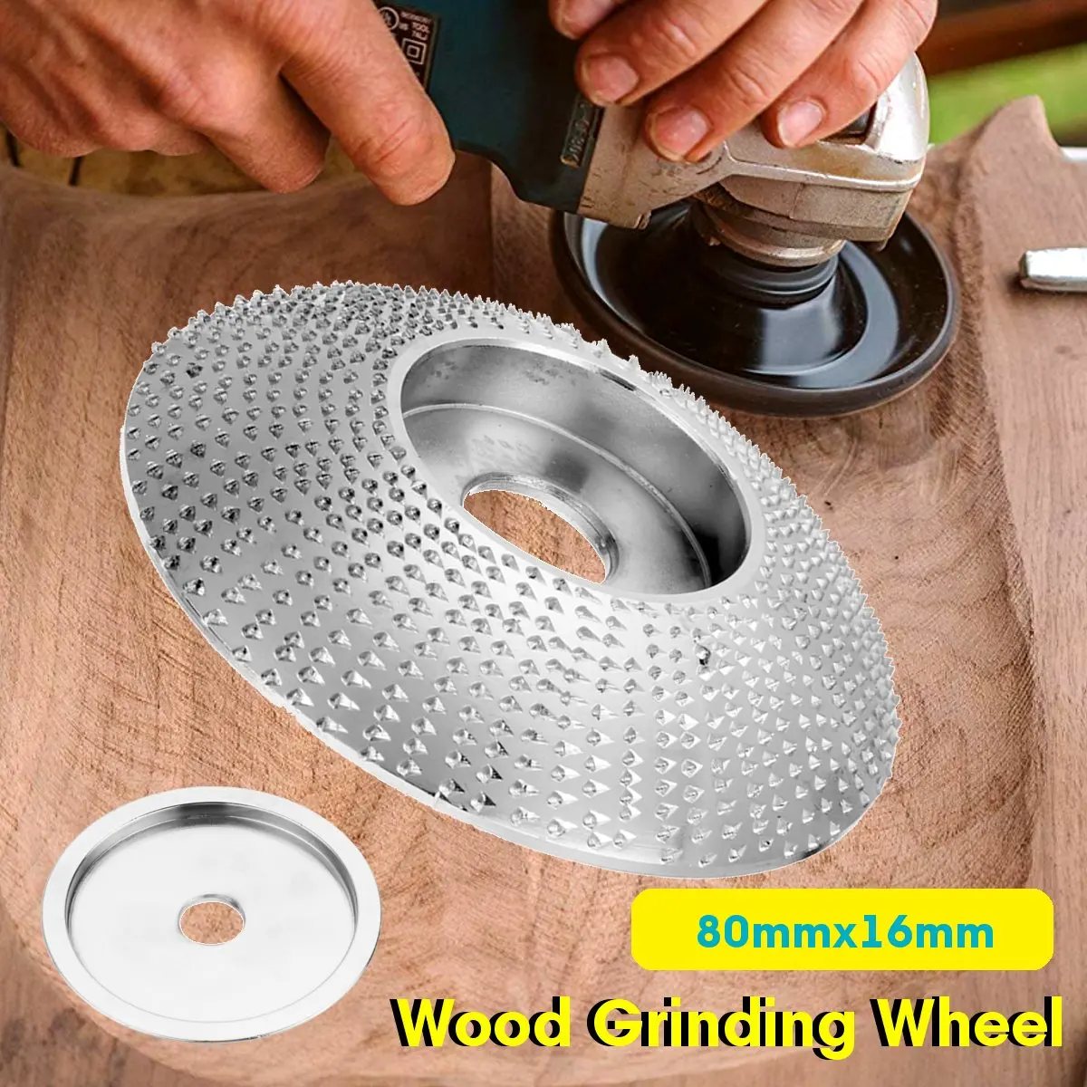 

80mm Extreme Shaping Disc 16mm Bore Tungsten Carbide Wood Carving Disc Grinder Disc for 100 115 Angle Grinder Woodworking Tool