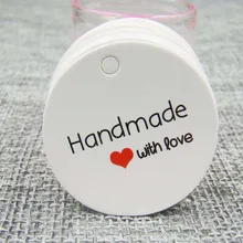 500pcs 3mm round white custom label tags hand made with love tag for gift box and Paper Cards DIY Gift Tags for Handmade cake