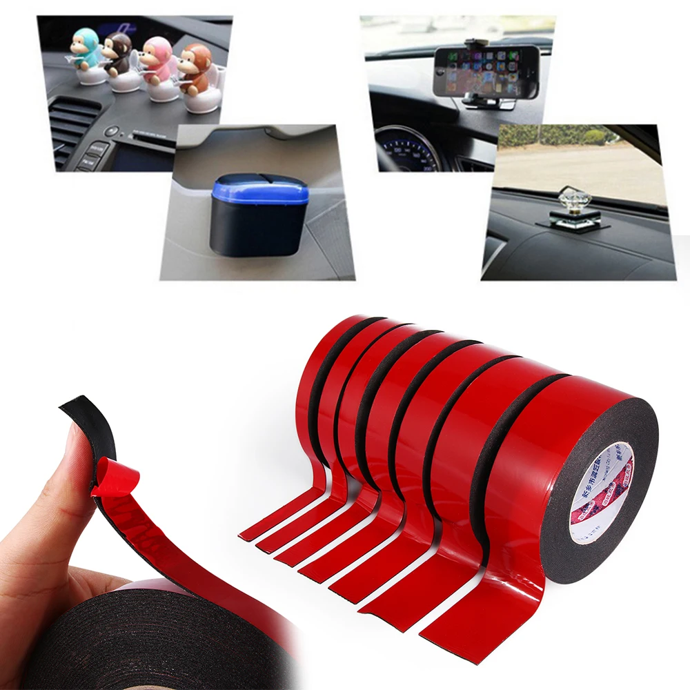 10m 1PC Strong Waterproof Adhesive Double Sided Attachment Acrylic Foam Tape For Car Trim Home Multi-Purpose Craft Supplies