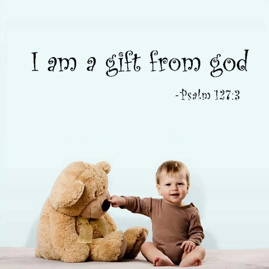 I Am A Gift From God Letters Quotes Wall Sticker Lovely Wall Decal For Children's Nursery Kindergarten Room Home Decoration (7)