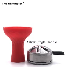 Одна ручка Caloud силиконовая красная чаша Narguile Nargile курительная трубка-кальян аксессуары Cachimba алюминиевая подача Chicha TWAN0356