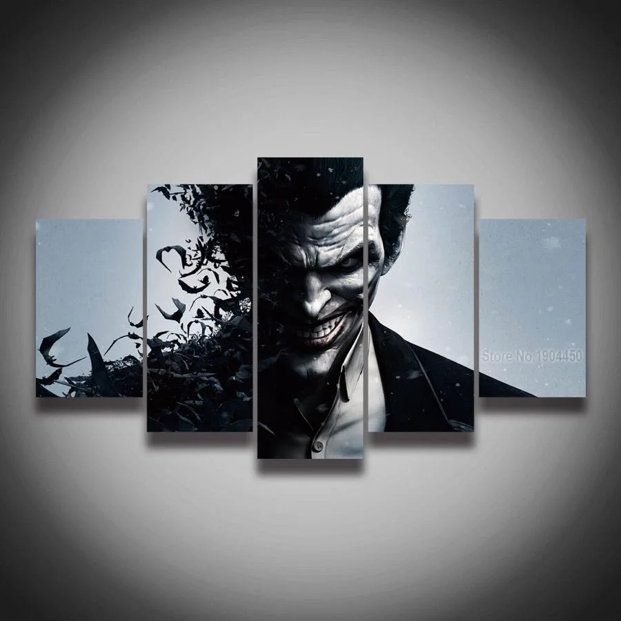 5 Panel Canvas Art Joker Picture Wall Painting HD Prints Poster Artwork