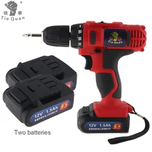 AC 100 - 240V Cordless 12V Electric Drill / Screwdriver with 2 Lithium Batteries and Two-speed Adjustment Button voto ac 100 240v cordless 12v electric drill screwdriver with adjustment switch and two speed adjustment button for punching