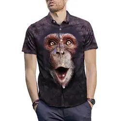 ONSEME для мужчин забавные животное орангутанг с принтом 3D рубашки для мальчиков мужские летние уличная хип хоп топы корректирующие Harajuku