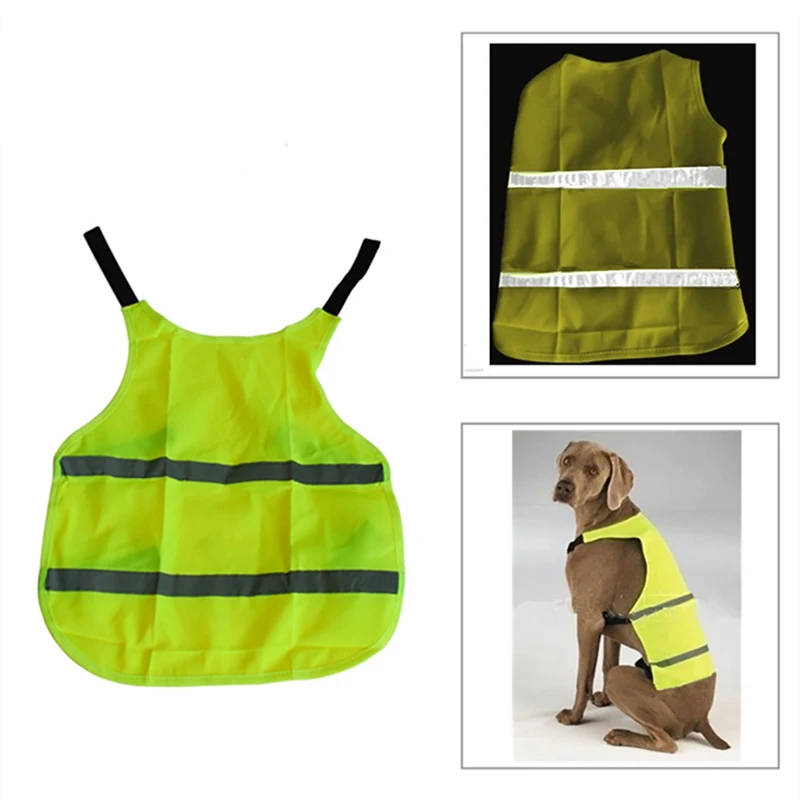 Pet Fluorescent Safety Vest, Dog Highlight Visibility Warning Reflective Clothing for Walking Running at Night