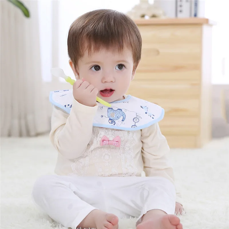 

2018 New Baby Bibs Waterproof Bibs Velvet Towel Slobber Octagonal Shape Newborn Bib Lovely Cartoon Pattern Baby Bib
