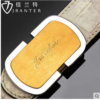 

JIALANTE Crocodile leather belt for male leisure business European and American male smooth buckle belt men
