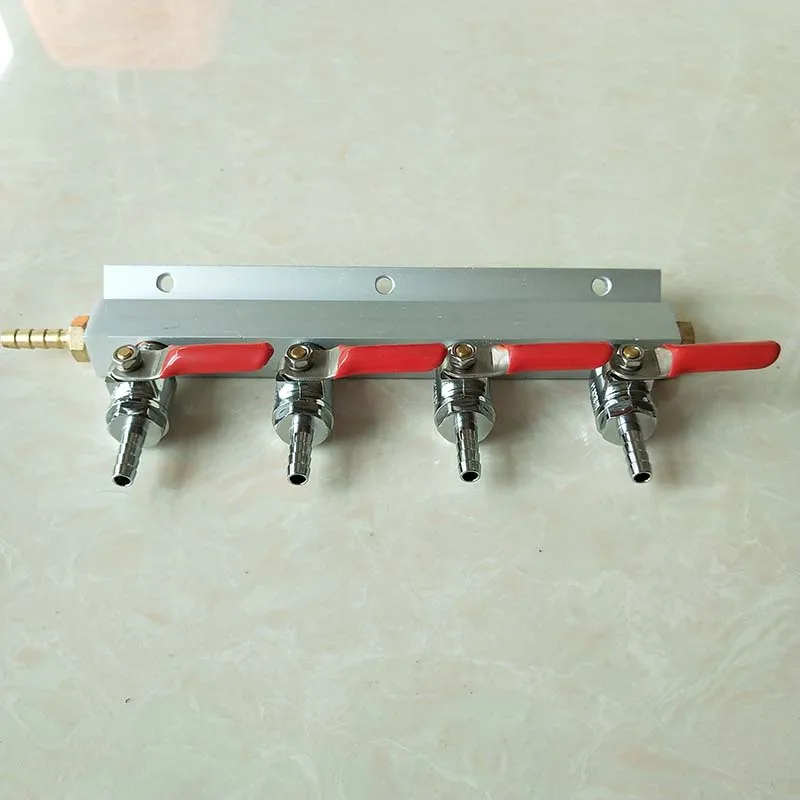 

4-Way CO2 Distribution Manifold,CO2 Distribution Bar For Draft Beer Kegging System.