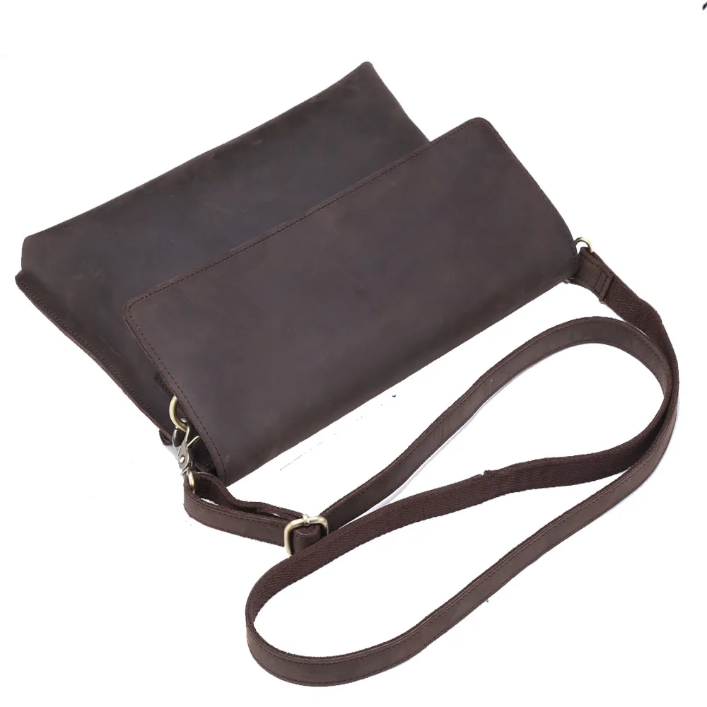 Vintage Messenger Bag Men Women Shoulder Envelope Bags Handmade Genuine