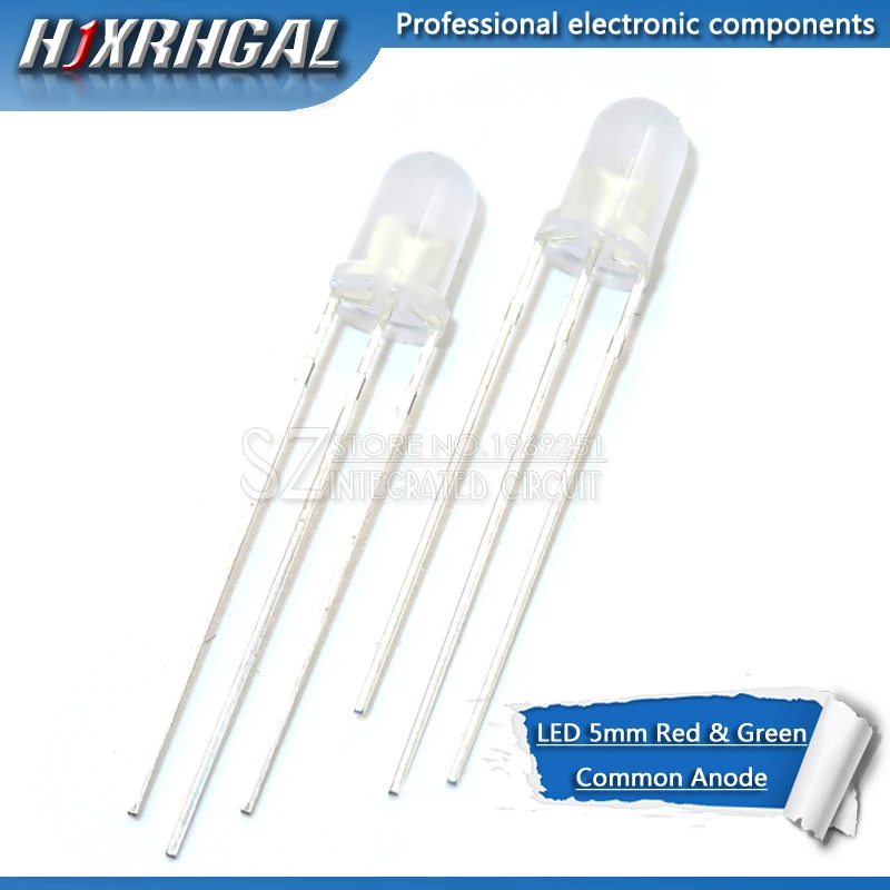

100pcs LED 5mm Round Diffused Red & Green two Color Common anode LED Diode Light Emitting Diode new and original hjxrhgal