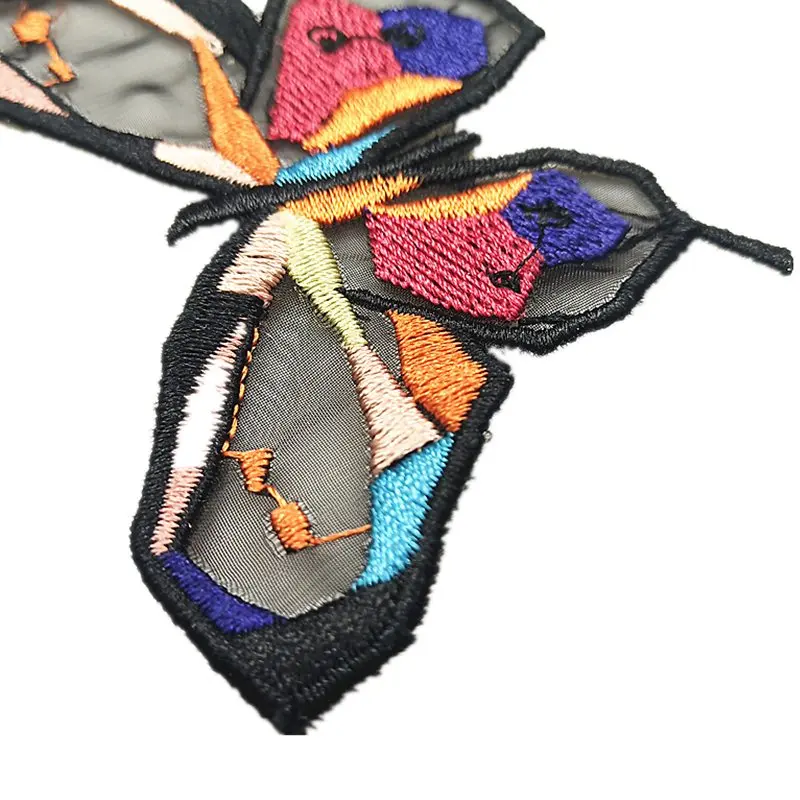 1 комплект вышитая разноцветная кружевная бабочка из ткани нашивка Аппликация Швейные ремесленные нашивки для одежды P0044