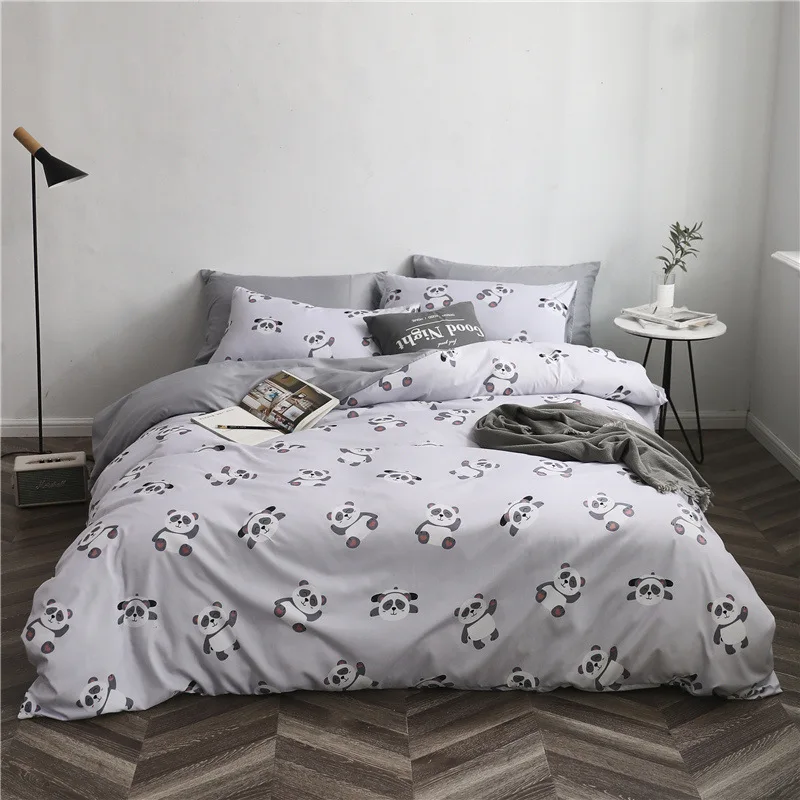 

Luxury Animal Cartoon Bed Set Kid Gift Queen King Bedding Duvet Cover Set Sheet Pillowcase Panda Bulldog Dinosaur Deer Flamingo
