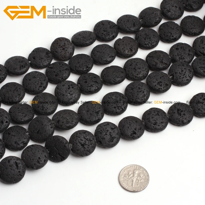 

Gem-inside Natural Tube Cylinder Flat Oval Cube Tube Coin Black Lava Spacer Stone Beads For Jewelry Making 15inch DIY Jewellery