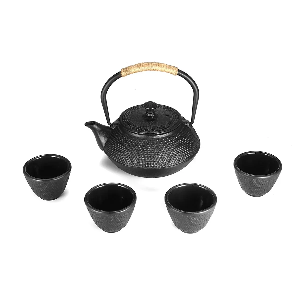 

5pcs/set Japanese Style Teapots set With Filter Cast Iron Kettle Teaware Tetsubin Metal Tea Set Puer Flower Tea Kettle Tea pot