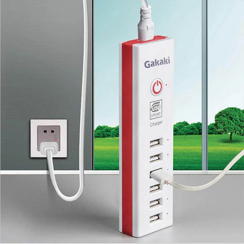 6 USB Fast Charger AC Power Adapter Universal Portable Mobile Phone Wall Charger 5V 6A For
