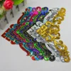 YACKALASI 20 Pcs/Lot Sequined Applique Gold Metallic Trims Iron on Cosplay Costumes Embroidery Patches Dress Dcoration 23.5*9cm ► Photo 2/6