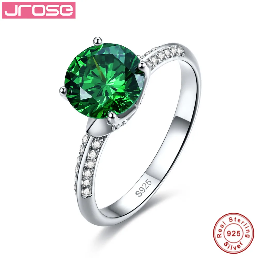 Gorgeous 3 Stone Sterling Silver Real Green EMeralds Ring 925 silver size 6