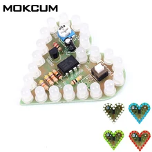 DIY Kit сердце Форма охлаждающаяся Лампа Комплект DC 4 V-6 V Дыхание светодиодный люкс Красный белого и синего цвета зеленый Сделай Сам электронный производство для обучения