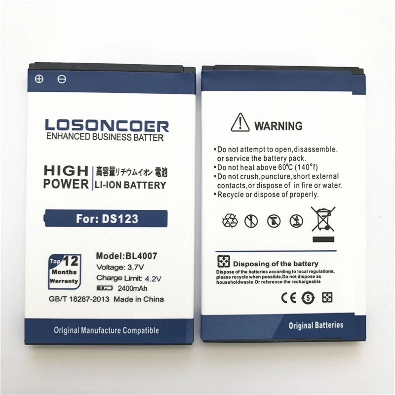 100% Оригинальный LOSONCOER 2400 мАч для Fly BL4007 DS123 литий ионный полимерный аккумулятор +