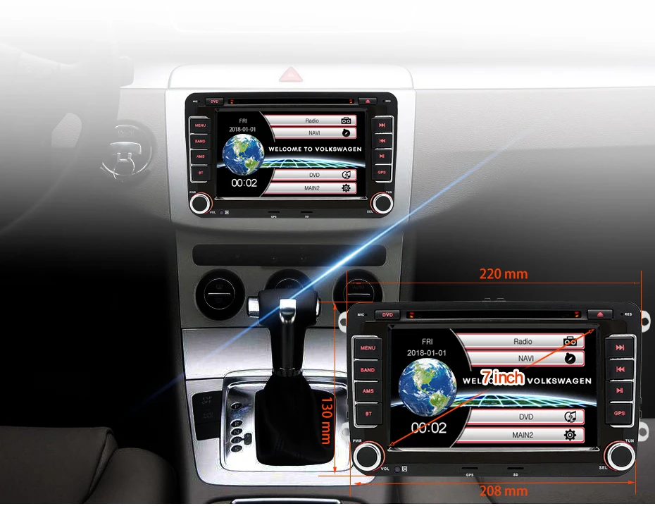 Flash Deal AWESAFE 2 Din 7 inch Car DVD GPS Radio Player For Volkswagen VW golf 5 6 touran passat B6 B7 sharan JATTA Skoda Seat Autoradio 8