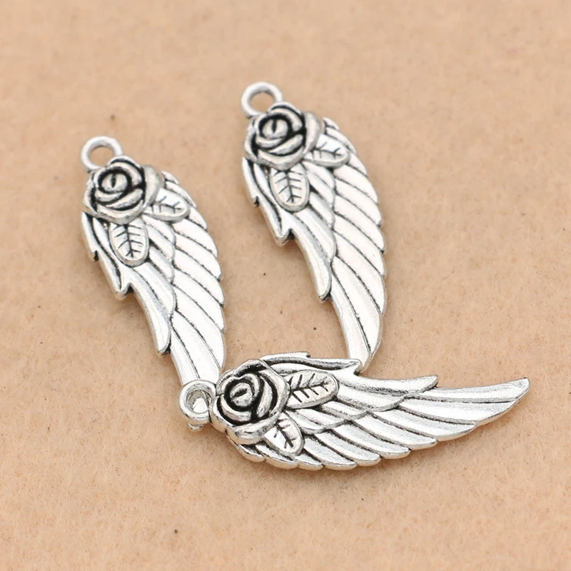 10pcs Alloy Large Angel Wings Charms Pendants Jewelry Findings Accessories