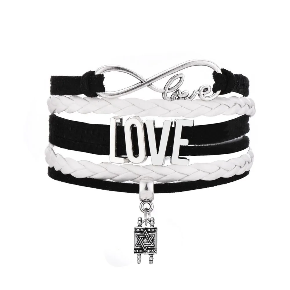 

Dawapara DIY Jewish Hebrew Sefer Torah Scroll LOVE STAR of David Bracelet