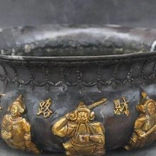 Bi003862 китайский буддизм бронзовый лаки богатство Маммона Фортуна статуя Курильница Курильница