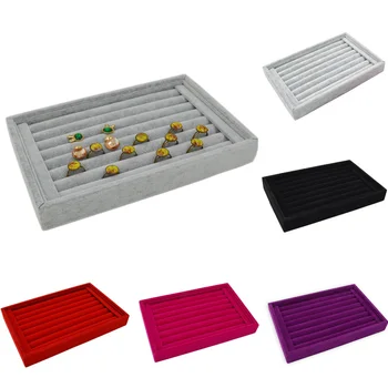 

Empty Dish Bracelet Necklaces Jewelry Display Velvet Case Storage Tray Holder Organizer Jewelry Storage Box Rings Earrings