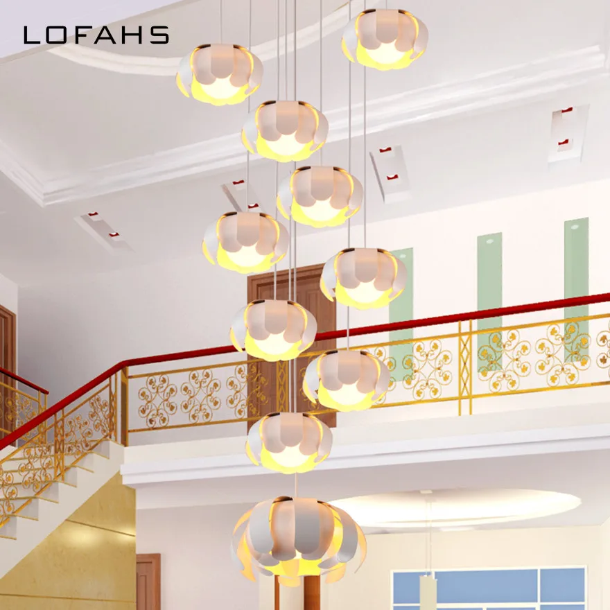 

Modern White Pendant Lamps Restaurant cofe Pendant Lights Large scale combined engineering lighting Support customization