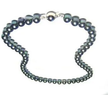 

Free Shipping 17.5" 8-9MM AAA Genuine Cultured Black Pearl Necklace