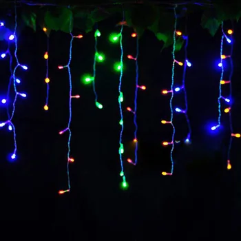 

Curtain lights 220V/110V Christmas lights 4 meters droop 0.4-0.6m wedding decoration New Year party outdoor waterproof lights