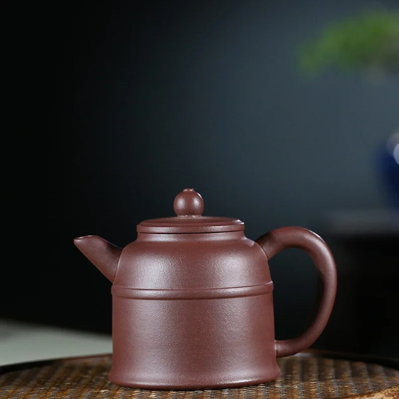 

Dark-red Enameled Pottery Teapot Quality Goods Manual Make Raw Ore Purple Clay Golden Bell Pot Kungfu Online Teapot Tea Set