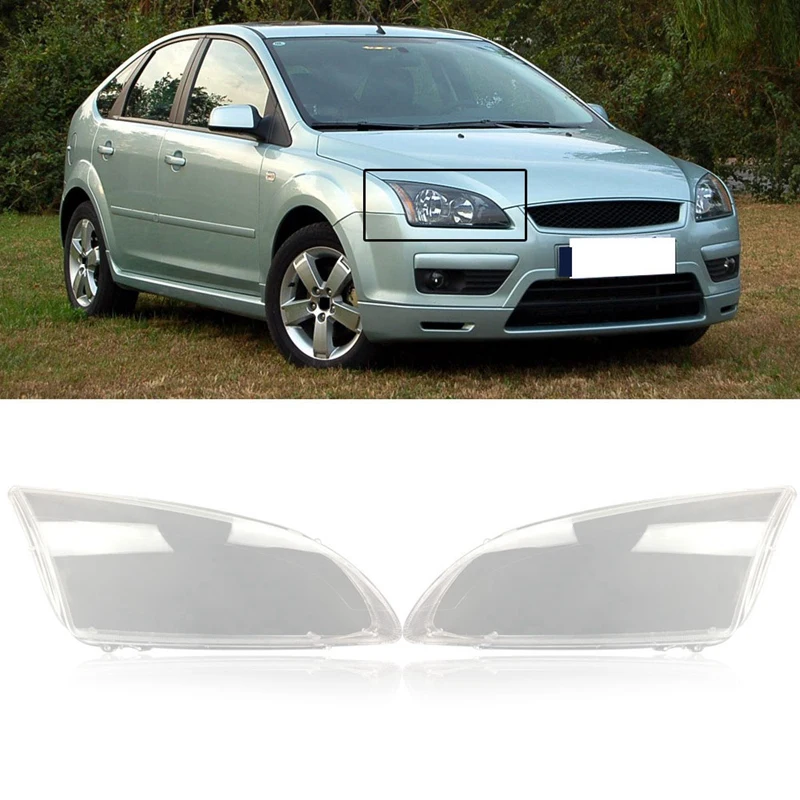 

DHBH-1Pair Front Left&Right Car Headlight Lens Light Cover For Ford Focus 2005 2006 2007 2008