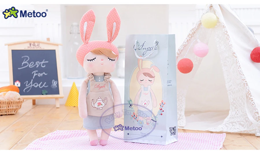 Metoo 33 см прекрасный ретро Анжела кролик сопроводить сна кукла плюшевые игрушки животных для девочек детей подарок на день рождения