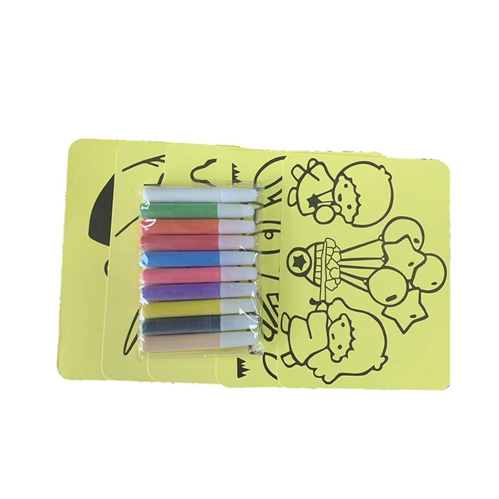 

12pcs sand art paper with 10 colors bottle sand for children drawing toys/ Kids cartoon sand painting for kindergarten art craft
