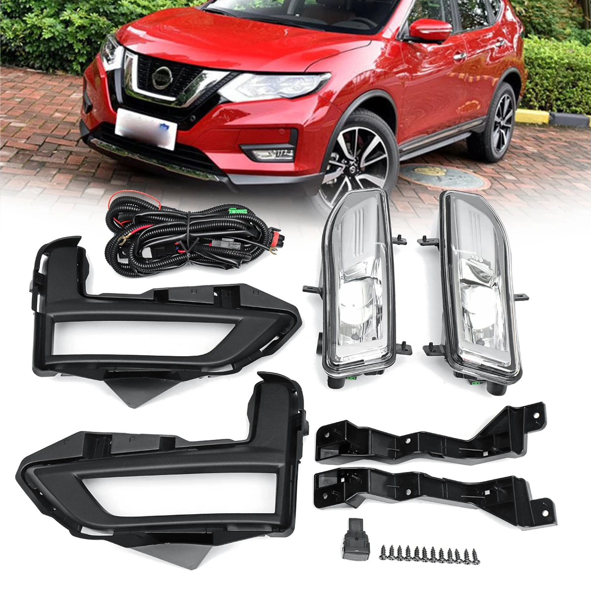

2018 Front Bumper Driving Spot Light Fog Lamp Assembly Kit for Nissan Rogue for Nissan X-Trail