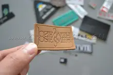 custom leather labels for jeans, bags, shoes in high quality, real leather/genuine label, debossed/engraved logo