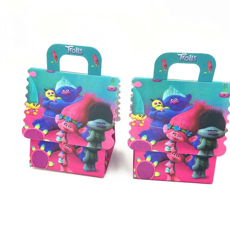 Buy 6PCS/SET TROLLS THEME CANDY BOX GIFT BOX KIDS