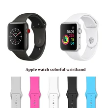 

Applicable Apple watch strap iwatch1/2/3 silicone sports watch strap 38/42mm boys and girls universal series 3 Multiple colors